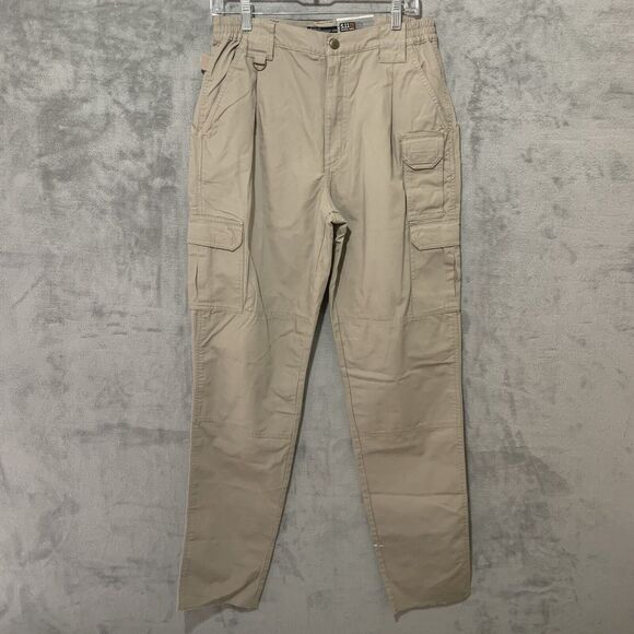 NWT 5.11 511 Tactical Series Womens Pants Sz 12 Tan Beige KHAKI Cargo Unhemmed - Picture 2 of 10